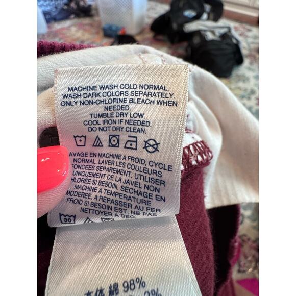 Lands' End Women's Burgandy Maroon Corduroy Straight Leg Mid Rise Jeans Pants 8 - Picture 11 of 11